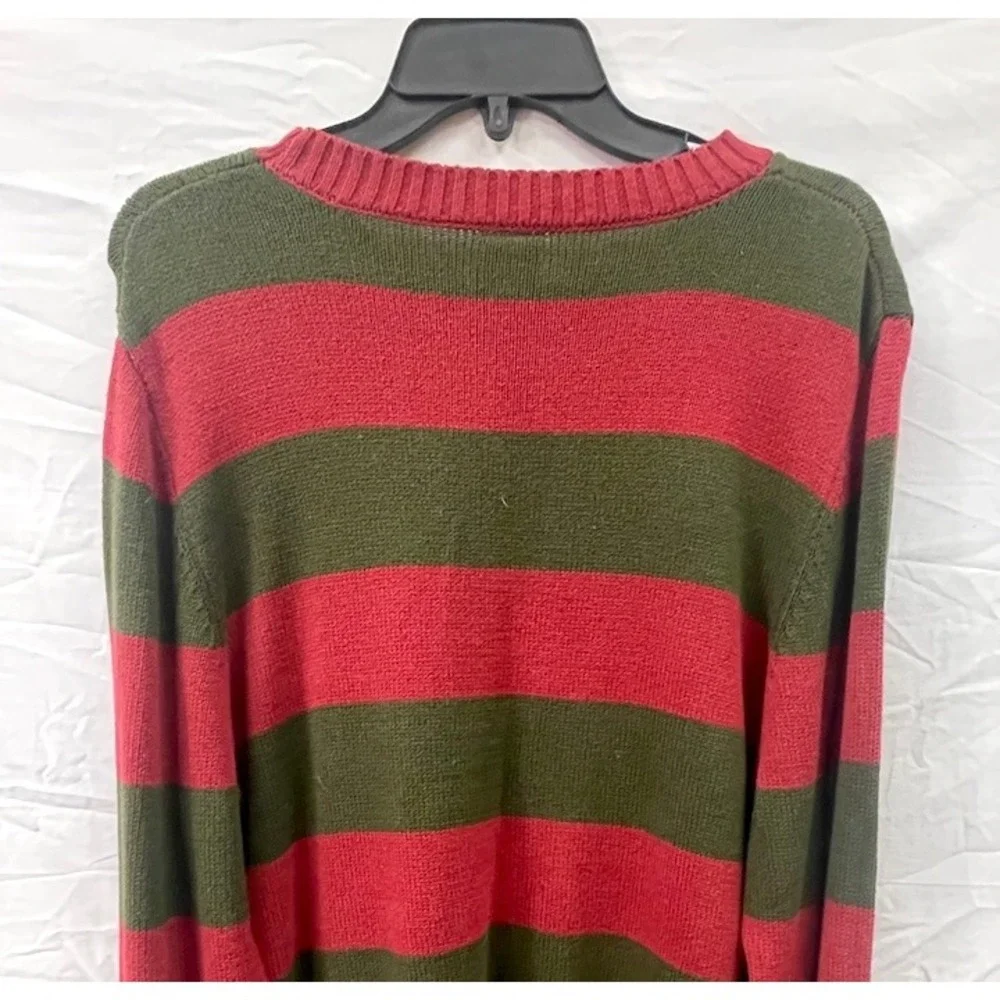 Official A Nightmare on Elm Street Freddy Krueger Striped Knit Sweater Mens LG